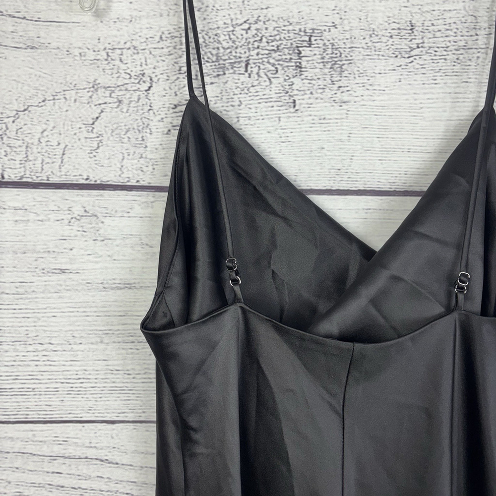Petal & Pup Black Satin Cowl Neck Midi Dress - NWT/EUC - Size 6 - Picture 8 of 9